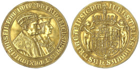 Gold der Habsburger Erblande und Österreichs - Haus Habsburg - Maximilian I. 1493-1519
Goldmedaille im Gewicht von 5 Goldgulden o.J., Prag oder Joach...