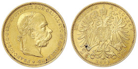 Gold der Habsburger Erblande und Österreichs - Haus Habsburg - Franz Joseph I., 1848-1916
20 Kronen 1895. 6,78 g. 900/1000. vorzüglich, kl. Fleck Her...