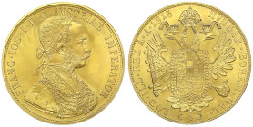 Gold der Habsburger Erblande und Österreichs - Haus Habsburg - Franz Joseph I., 1848-1916
4 Dukaten 1915. Offizielle Neuprägung. 14,00 g. 986/1000. P...