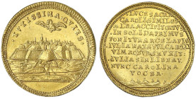 Gold der Habsburger Erblande und Österreichs - Siebenbürgen/Transsylvanien - Karl VI., 1711-1740
Goldmedaille zu 2 Dukaten 1715, v. K. J. Hoffmann. A...