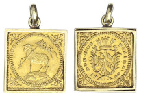 Altdeutsche Goldmünzen und -medaillen - Nürnberg - Stadt
1/2 Lammdukaten-Klippe 1700 (geprägt nach 1764) GFN (Reversstempel neu von G.N. Riedner). In...