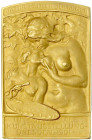 Altdeutsche Goldmünzen und -medaillen - Sachsen-Dresden, Stadt - 
Einseitige hohle Gold-Plakette 1901 von Hartmann-MacLean. Deutsche Kunstausstellung...