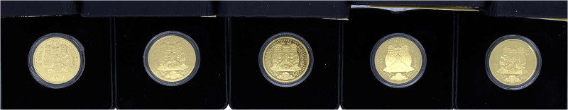 Goldmünzen der Bundesrepublik Deutschland - Euro, ab 2002 - 
5 X 100 Euro 2018 ...