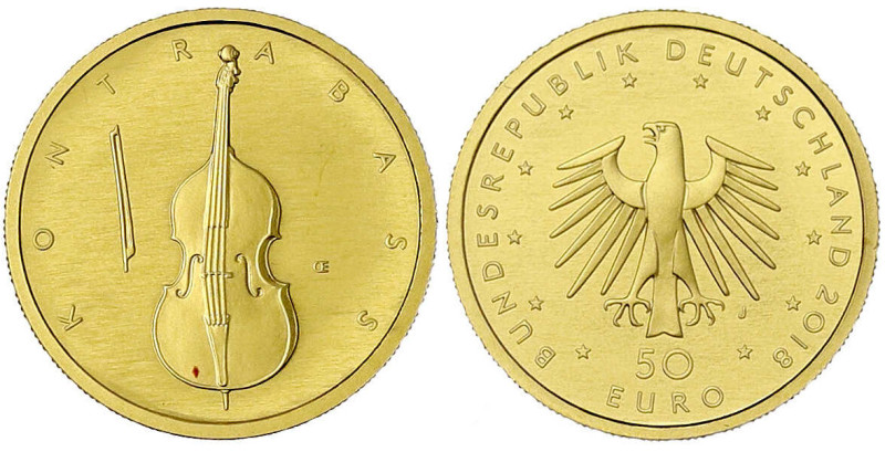 Goldmünzen der Bundesrepublik Deutschland - Euro, ab 2002 - 
50 Euro 2018 J, Ko...