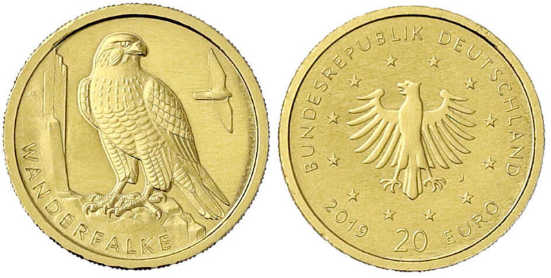 Goldmünzen der Bundesrepublik Deutschland - Euro, ab 2002 - 
20 Euro Wanderfalk...