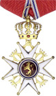 Orden und Ehrenzeichen aus Gold - Norwegen - 
St.-Olav-Orden. Ritterkreuz I. Klasse am Band. Gestiftet 1891. Ausführung ab 1937. Gelbgold 20 Karat. G...