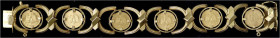 Schmuck und Accessoires aus Gold - Armbänder und Fußkettchen - 
Mexikanisches Münzarmband, Gelbgold 750/1000, Hersteller Italmex mit 6 eingearbeitete...
