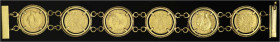 Schmuck und Accessoires aus Gold - Münzschmuck - 
Schönes, dekoratives Münzarmband mit 6 z.T. besseren Goldmünzen. Sachsen 10 Mark 1896, Preußen 10 M...