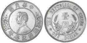 CHINA und Südostasien - China - Republik, 1912-1949
Dollar (Yuan) o.J. (1912). Sun Yat Sen "The Republic of China". vorzüglich/Stempelglanz, kl. Krat...