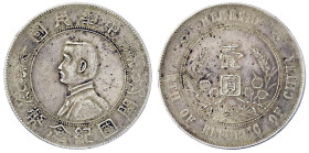 CHINA und Südostasien - China - Republik, 1912-1949
Dollar (Yuan) o.J., geprägt 1928. Birth of Republic. Präsident Sun Yat-Sen. sehr schön Lin Gwo Mi...
