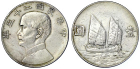 CHINA und Südostasien - China - Republik, 1912-1949
Dollar (Yuan) Jahr 23 = 1934. sehr schön, Kratzer, Randfehler Lin Gwo Ming 110. Yeoman 345.