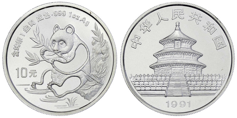 CHINA und Südostasien - China - Volksrepublik, seit 1949
10 Yuan Panda 1991. Pa...