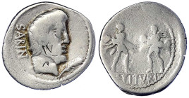 Römische Münzen - Römische Republik - L. Titurius L.f. Sabinus, 89 v. Chr
Denar 89 v. Chr. SABIN. Kopf des Titus Tatius r., im Feld Zweig/L. TITVRI. ...