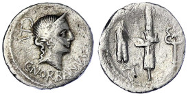 Römische Münzen - Römische Republik - C. Norbanus, 83 v. Chr
Denar 83 v. Chr. CLV C. NORBANVS. Kopf der Venus r./Kornähre, Fasces und Caduceus. 3,20 ...