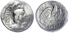 Römische Münzen - Römische Republik - M. Plaetorius M.f. Cestianus, 57 v.Chr
Denar 57 v. Chr. CESTIANVS SC. Büste der Vacuna r./M PLAETORIVS MF AED C...