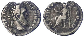 Römische Münzen - Kaiserzeit - Pertinax 193
Denar 193. Belorb. Kopf r./OPIDIVIN TRP COS II. Ops thront l. 2,19 g. schön, Randausbruch RIC 8a.