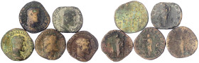 Römische Münzen - Kaiserzeit - Maximinus I. Thrax, 235-238
5 Sesterzen: Salus, Victoria Germanica, Fides Militum, Providentia, Pax. gering erhalten b...