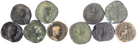 Römische Münzen - Kaiserzeit - Gordianus III. Pius, 238-244
5 Sesterzen: Fortuna Redux, Mars, Pax, usw. schön bis schön/sehr schön