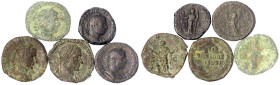 Römische Münzen - Kaiserzeit - Trebonianus Gallus, 251-253
5 Bronzemünzen: 2 Asses, 3 Sesterzen. Pietas, Primi Decennales, usw. schön bis sehr schön...