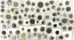 Lots antiker Münzen - Allgemein - 
Sammlung eines Astrophysikers. 80 antike Münzen: 66 Bronzemünzen, 14 Silbermünzen. Griechen, Parther, Römer, Provi...