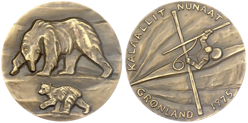 Ausländische Münzen und Medaillen - Grönland - 
Bronzemedaille 1975 von Per Ung...