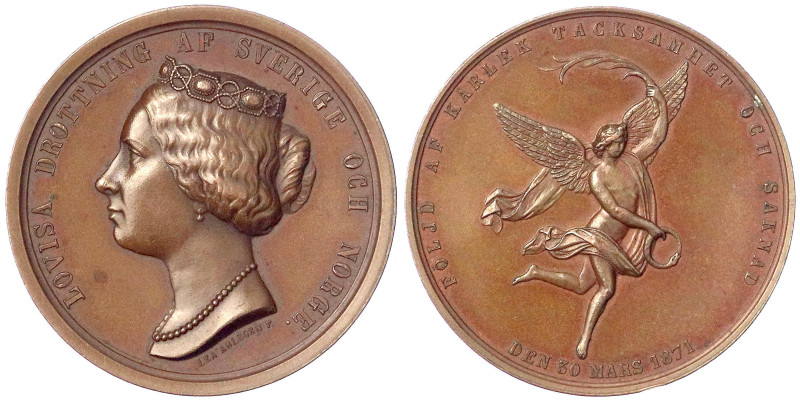 Ausländische Münzen und Medaillen - Schweden - Carl XV., 1859-1872
Bronzemedail...