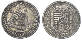 Römisch Deutsches Reich - Haus Habsburg - Erzherzog Ferdinand II., 1564-1595
Balkan-Beischlag des Reichstalers o.J. Ensisheim. Mit 3 Reihen Blümchen ...
