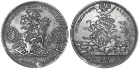 Römisch Deutsches Reich - Haus Habsburg - Karl VI., 1711-1740
Silberabschlag des 100fachen St.-Georgsdukaten 1738, von Jeremias Roth (senior). Der Hl...