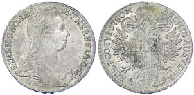 Römisch Deutsches Reich - Haus Habsburg - Maria Theresia, 1740-1780
Konventionstaler 1780 SF, Günzburg. Posthume Prägung 1783-1795. 27,87 g. sehr sch...