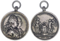 Römisch Deutsches Reich - Haus Habsburg - Josef II. als Mitregent, 1765-1780
Tragbare Silbermedaille 1765 von Widemann, a.s. Hochzeit mit Maria Josep...