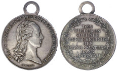Römisch Deutsches Reich - Haus Habsburg - Franz II.(I.), 1792-1835
Tragbare Silbermedaille 1797 von Wirt. Erinnerungsmedaille für das Niederösterreic...