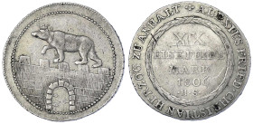 Altdeutsche Münzen und Medaillen - Anhalt-Bernburg - Alexius Friedrich Christian, 1796-1834
Gulden 1806 HS. 13,86 g. sehr schön Jaeger 50. AKS 3.