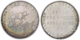 Altdeutsche Münzen und Medaillen - Anhalt-Bernburg - Alexander Carl, 1834-1863
Ausbeutetaler 1862 A. gutes vorzüglich, schöne Patina Jaeger 73. Thun ...