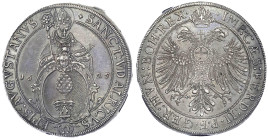 Altdeutsche Münzen und Medaillen - Augsburg-Stadt - 
Reichstaler 1625. St. Ulrich vor Stadtpyr/Doppeladler. 29,17 g. fast Stempelglanz, übl. kl. Zain...