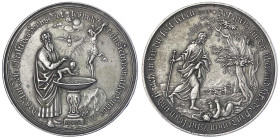 Altdeutsche Münzen und Medaillen - Augsburg-Stadt - 
Silbermedaille o.J.(um 1700) von Philipp Heinrich Müller, a.d. Taufe. 48 mm, 21,35 g. sehr schön...