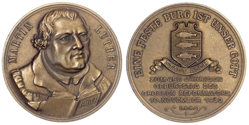 Altdeutsche Münzen und Medaillen - Baden - Asch, Stadt
Bronzemedaille 1933, sig...