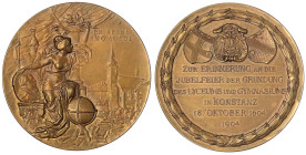 Altdeutsche Münzen und Medaillen - Baden-Durlach - Friedrich I., 1852-1907
Bronzemedaille 1904 von Lauer. 300jähriges Bestehen des Lyceums und Gymnas...