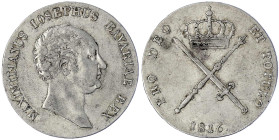 Altdeutsche Münzen und Medaillen - Bayern - Maximilian IV. (I.) Joseph, 1799-1806-1825
Kronentaler 1816. fast sehr schön Jaeger 14. Thun 43. AKS 44....