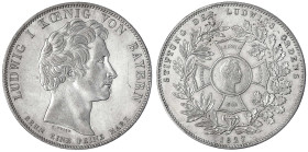 Altdeutsche Münzen und Medaillen - Bayern - Ludwig I., 1825-1848
Geschichtstaler 1827. Stiftung des Ludwigs-Ordens. vorzüglich Ex. Klenau München Auk...