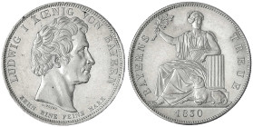 Altdeutsche Münzen und Medaillen - Bayern - Ludwig I., 1825-1848
Geschichtstaler 1830. Bayerns Treue. gutes vorzüglich, etwas berieben Ex. Hirsch Mün...