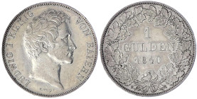 Altdeutsche Münzen und Medaillen - Bayern - Ludwig I., 1825-1848
Gulden 1840. sehr schön/vorzüglich Jaeger 62. AKS 78.