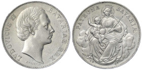 Altdeutsche Münzen und Medaillen - Bayern - Ludwig II., 1864-1886
Madonnentaler 1867. vorzüglich Jaeger 107. Thun 105. AKS 176.