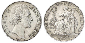 Altdeutsche Münzen und Medaillen - Bayern - Ludwig II., 1864-1886
Siegestaler 1871. gutes sehr schön Jaeger 110. Thun 107. AKS 188.