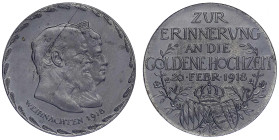 Altdeutsche Münzen und Medaillen - Bayern - Ludwig III., 1913-1918
Eisenmedaille 1918, auf die Goldene Hochzeit am 20. Februar. 38 mm vorzüglich/Stem...
