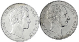 Altdeutsche Münzen und Medaillen - Bayern - Lots
2 X Doppelgulden: 1847 und 1852. sehr schön, Kratzer und fast vorzüglich, min. Belag, beide berieben...