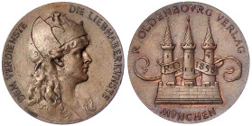 Altdeutsche Münzen und Medaillen - Bayern-München, Stadt - 
Bronzemedaille o.J.(1899), von Börsch. Oldenburg-Verlag, dem Verdienste. 26,5 mm. vorzügl...