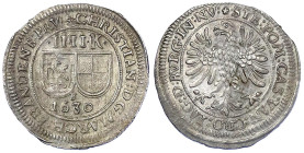 Altdeutsche Münzen und Medaillen - Brandenburg-Bayreuth - Christian, 1603-1655
4 Kreuzer (Batzen) 1630, Fürth. vorzüglich Slg. Wilmersdörffer 626. Sl...