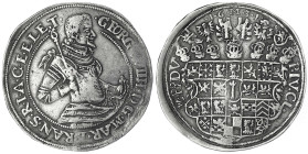 Altdeutsche Münzen und Medaillen - Brandenburg-Preußen - Georg Wilhelm, 1619-1640
Doppeltaler 1631, Köln an der Spree. Geharnischtes Hüftbild, barhäu...