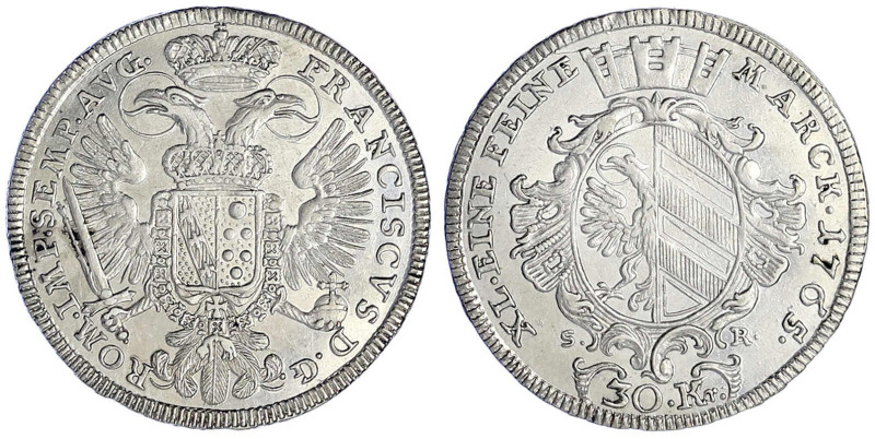 Altdeutsche Münzen und Medaillen - Nürnberg-Stadt - 
30 Kreuzer 1765 SR. Mit Ti...