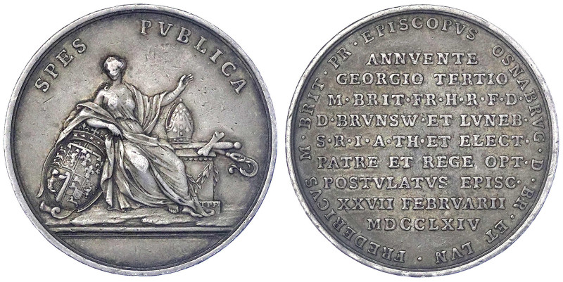 Altdeutsche Münzen und Medaillen - Osnabrück - Bistum
Silbermedaille 1764 von P...